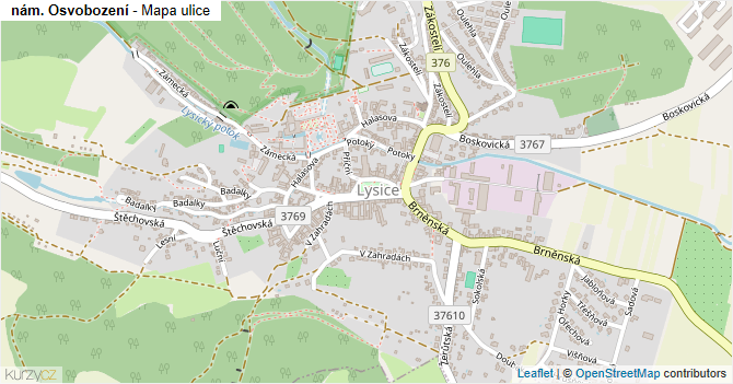 nám. Osvobození - mapa ulice