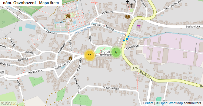 nám. Osvobození - mapa firem