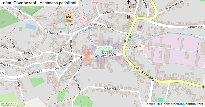 nám. Osvobození - mapa podnikání