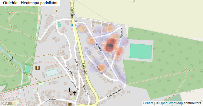 Oulehla - mapa podnikání