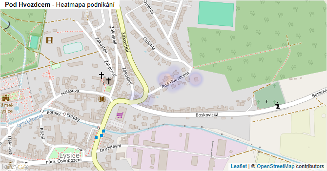 Pod Hvozdcem - mapa podnikání