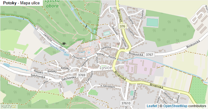 Potoky - mapa ulice