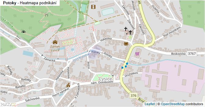 Potoky - mapa podnikání