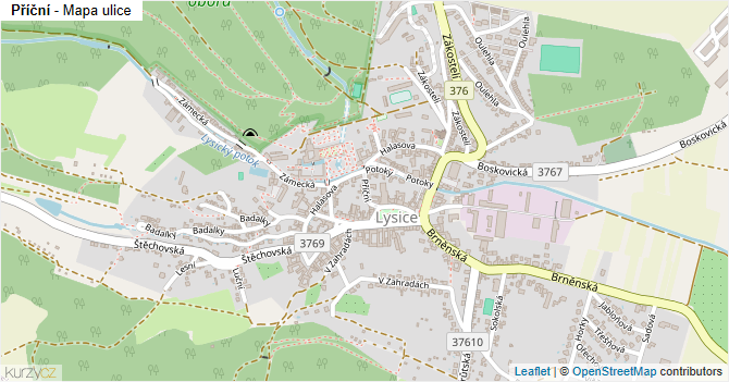 Příční - mapa ulice