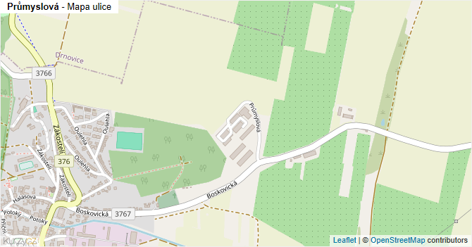 Průmyslová - mapa ulice