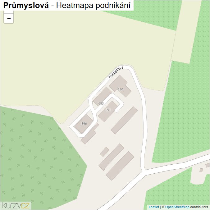 Mapa Průmyslová - Firmy v ulici.