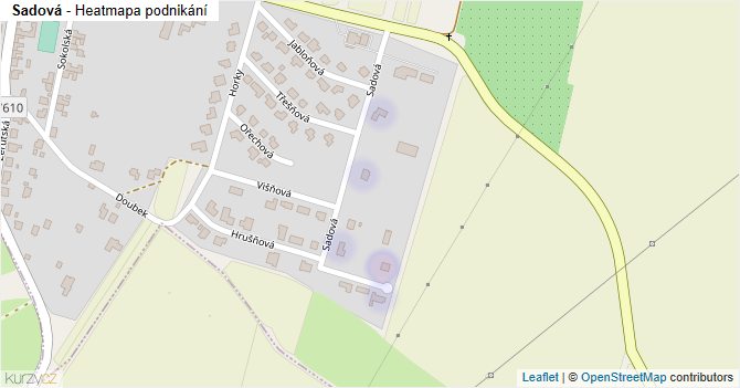Sadová - mapa podnikání