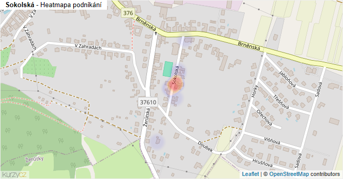 Sokolská - mapa podnikání