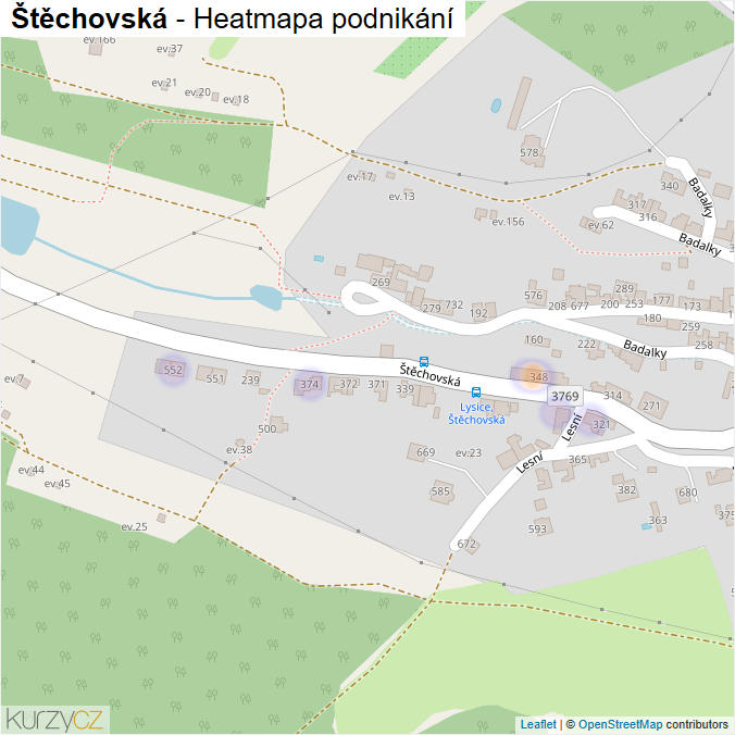 Mapa Štěchovská - Firmy v ulici.