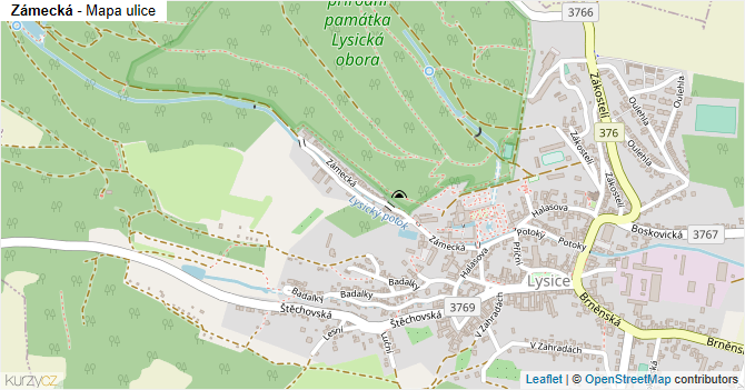 Zámecká - mapa ulice