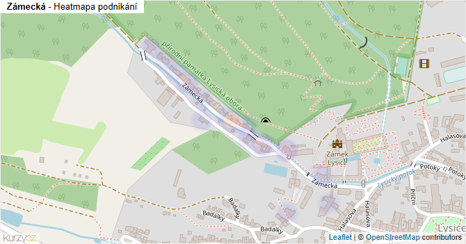 Zámecká - mapa podnikání