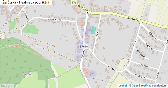 Žerůtská - mapa podnikání