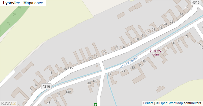 Lysovice - mapa obce