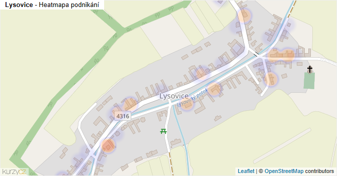 Lysovice - mapa podnikání