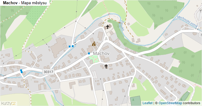 Machov - mapa městysu