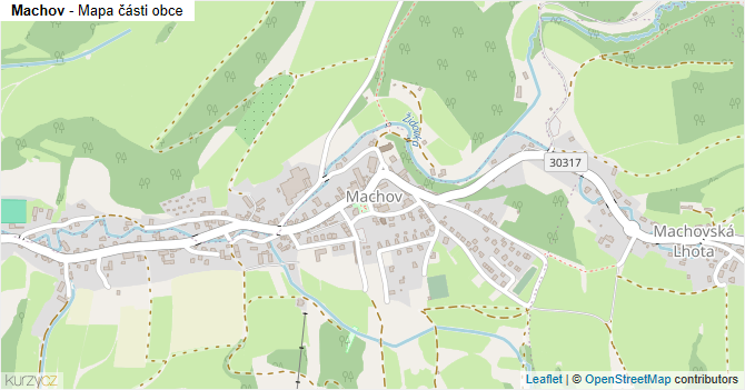 Machov - mapa části obce