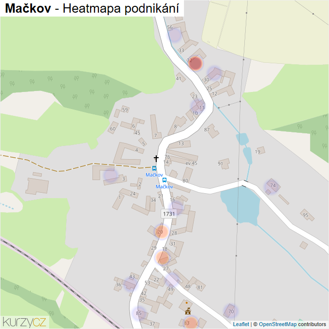 Mapa Mačkov - Firmy v části obce.