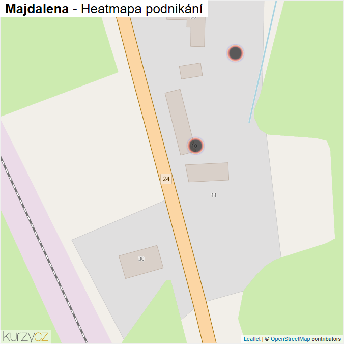 Mapa Majdalena - Firmy v obci.