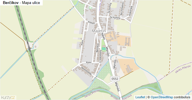 Berčíkov - mapa ulice