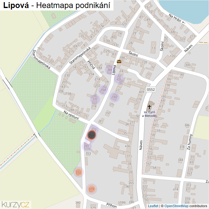 Mapa Lipová - Firmy v ulici.
