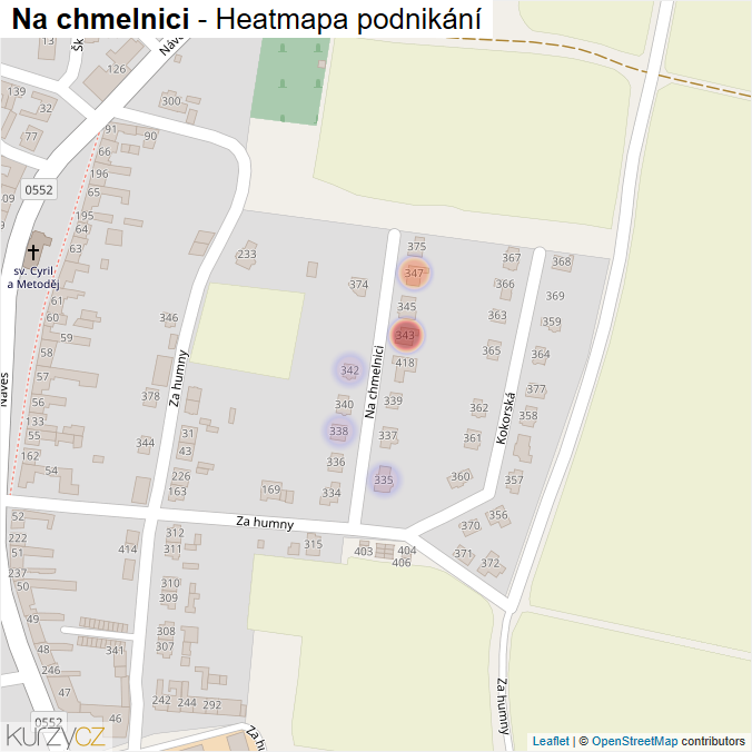 Mapa Na chmelnici - Firmy v ulici.