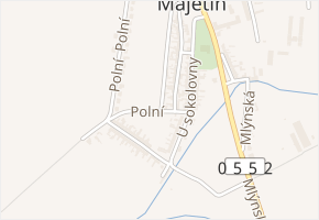 Polní v obci Majetín - mapa ulice