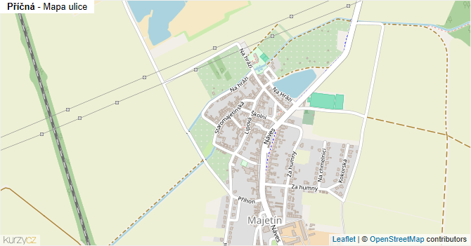 Příčná - mapa ulice