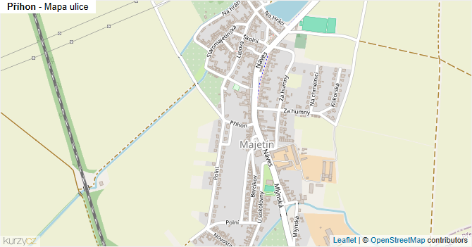 Příhon - mapa ulice