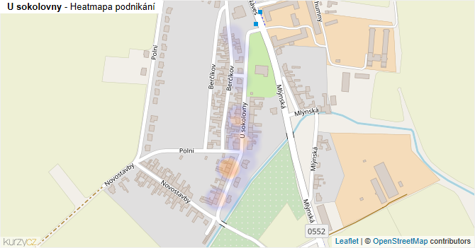 U sokolovny - mapa podnikání