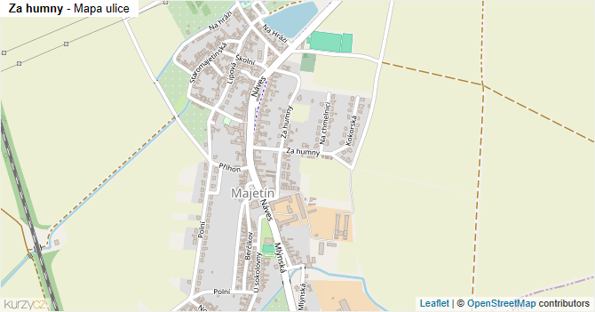 Za humny - mapa ulice