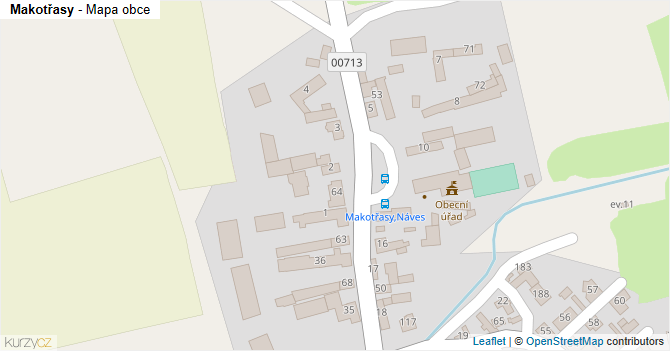 Makotřasy - mapa obce