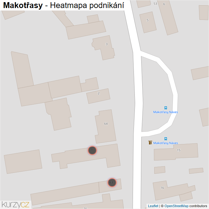 Mapa Makotřasy - Firmy v obci.