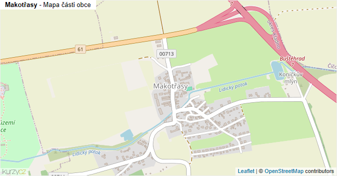 Makotřasy - mapa části obce