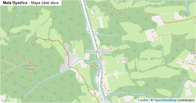 Malá Bystřice - mapa části obce