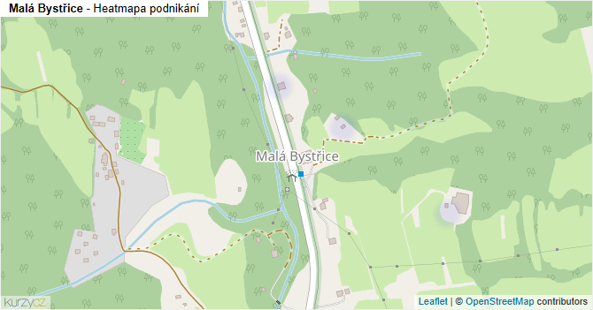 Malá Bystřice - mapa podnikání