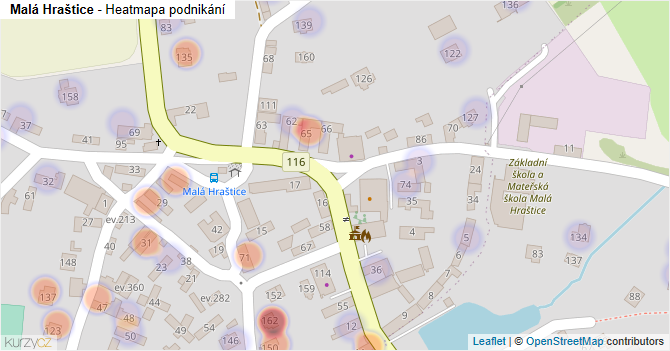 Malá Hraštice - mapa podnikání
