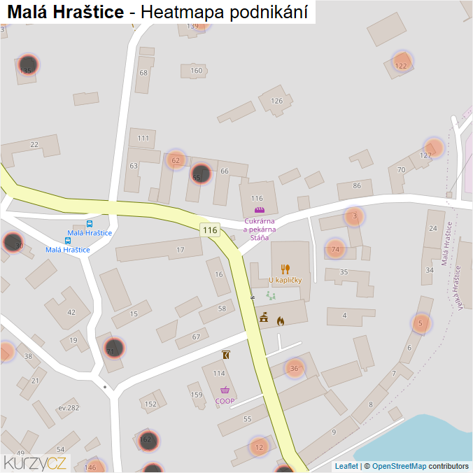 Mapa Malá Hraštice - Firmy v obci.