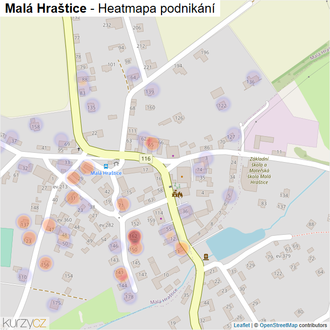 Mapa Malá Hraštice - Firmy v části obce.