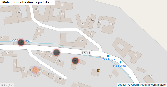 Malá Lhota - mapa podnikání