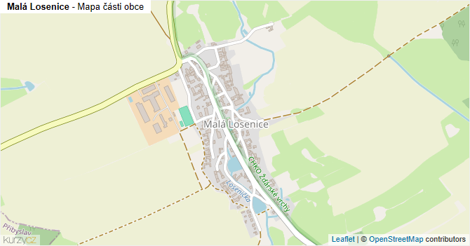 Malá Losenice - mapa části obce