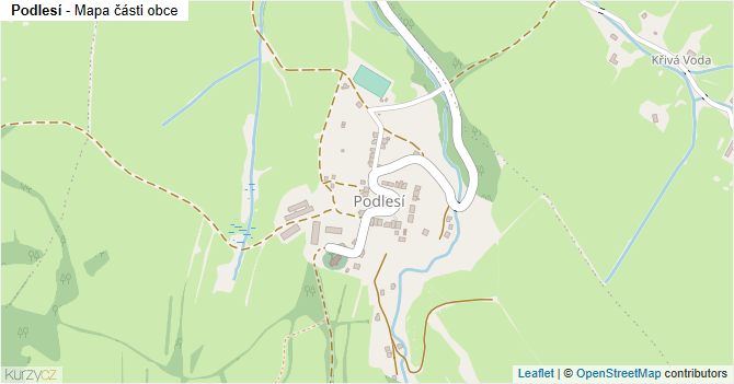 Podlesí - mapa části obce