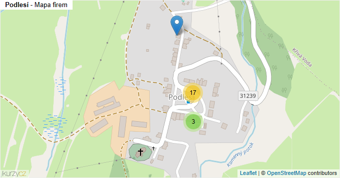 Podlesí - mapa firem