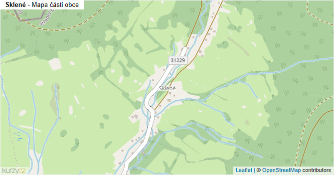 Sklené - mapa části obce