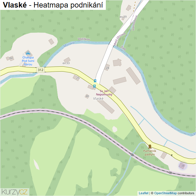 Mapa Vlaské - Firmy v části obce.