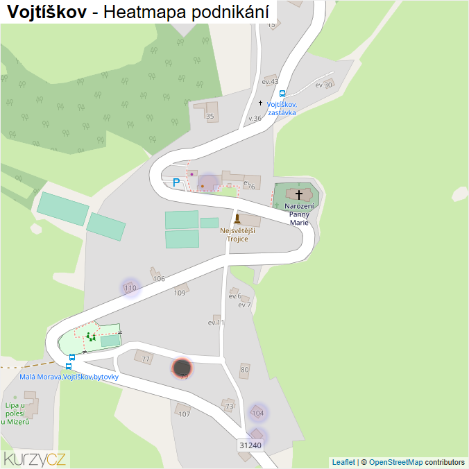 Mapa Vojtíškov - Firmy v části obce.