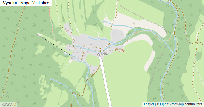 Vysoká - mapa části obce