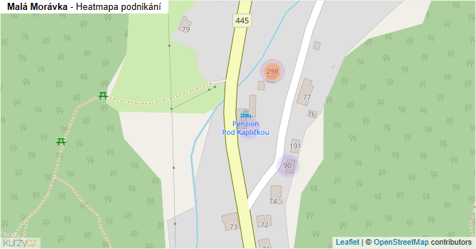 Malá Morávka - mapa podnikání
