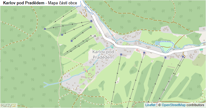 Karlov pod Pradědem - mapa části obce