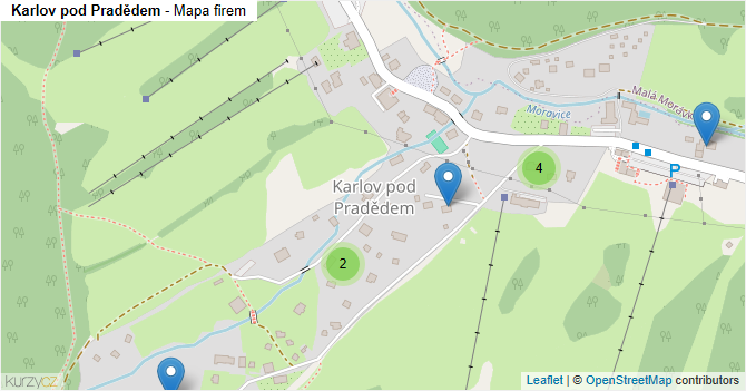 Karlov pod Pradědem - mapa firem