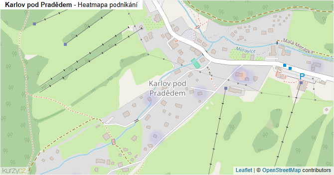 Karlov pod Pradědem - mapa podnikání